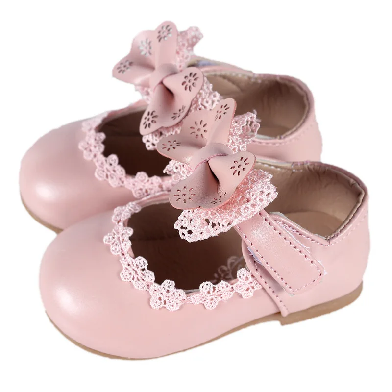 

Yoliyolei Baby Girls Single Shoes Soft Sole With Bow Leather Shoes Square Mouth Princess Summer Children Toddler Shoes
