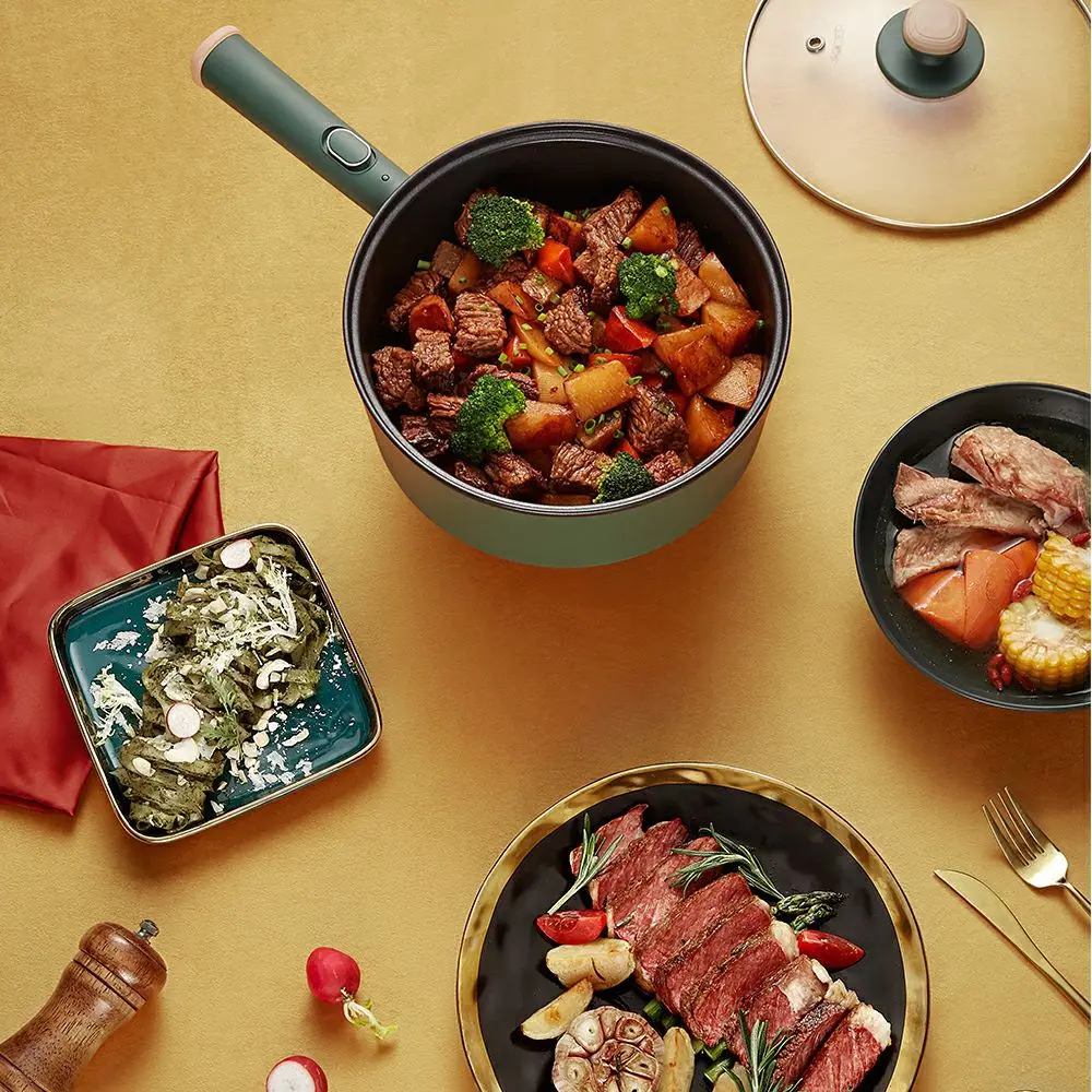 

Electric Wok Cooking Wok Hot Pot Household Multi-function Electric Cooker Dormitory Student Pot 3 Liters