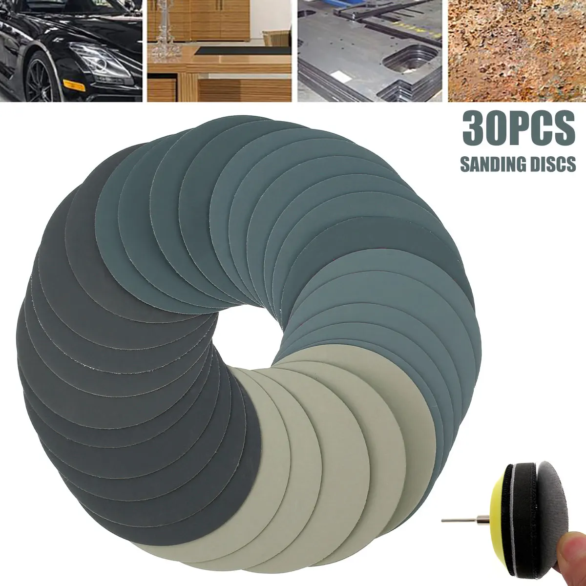 

30pcs 5 Inch Sanding Discs Conditioning Disc Sanding Disc for Die Grinder Surface Strip Polish Burr Finish Rust Paint Removal