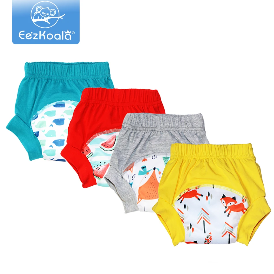 EezKoala-pantalones de entrenamiento de algod&oacute;n para beb&eacute;, bragas, pa&ntilde;ales de tela reutilizables, lavables, respetuosos con el medio ambiente-0