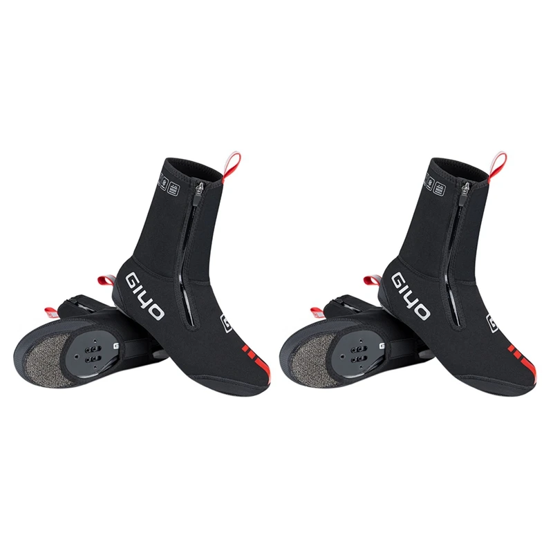 

2 пары чехлов для обуви GIYO для дорожного велосипеда зимняя велосипедная верхняя обувь флисовые теплые Чехлы для обуви для женщин и мужчин L & ...