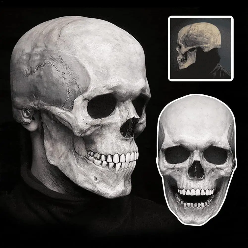 

Halloween Scary Full Head Skull Maskl Demon Cosplay Party Costume Halloween Face Cover Latex Horror Old Man Headgear