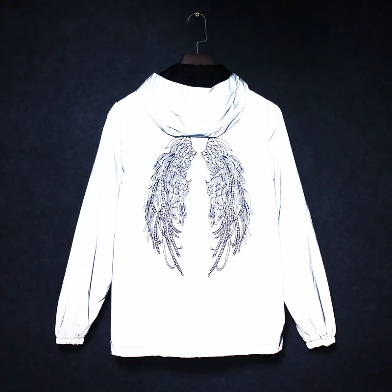 Новая весенняя Светоотражающая куртка повседневная с капюшоном в стиле хип хоп