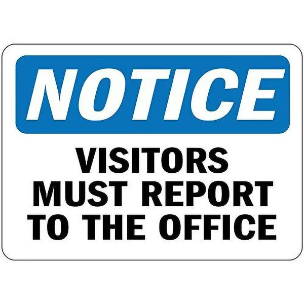 

Notice Visitors Must Report to The Office Tin Sign art wall decoration,vintage aluminum retro metal sign