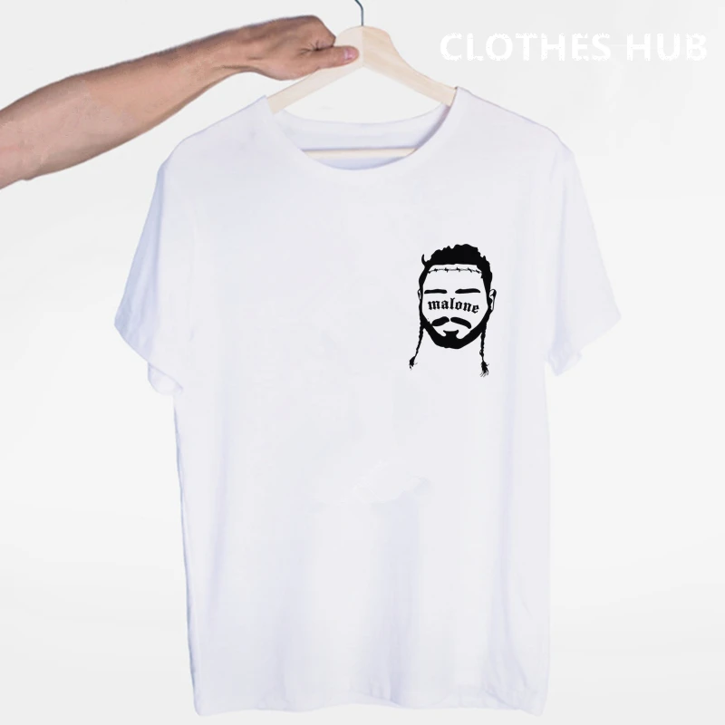 Post Malone Hip Hop T-shirt O-Neck Short Sleeves Summer Casual Fashion Unisex Men And Women Tshirt - Цвет: Фуксия