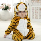 Комбинезон для мальчиков и девочек, зимний теплый комбинезон с капюшоном в виде тигра и животных, От 0 до 5 лет, комбинезон для Хэллоуина
