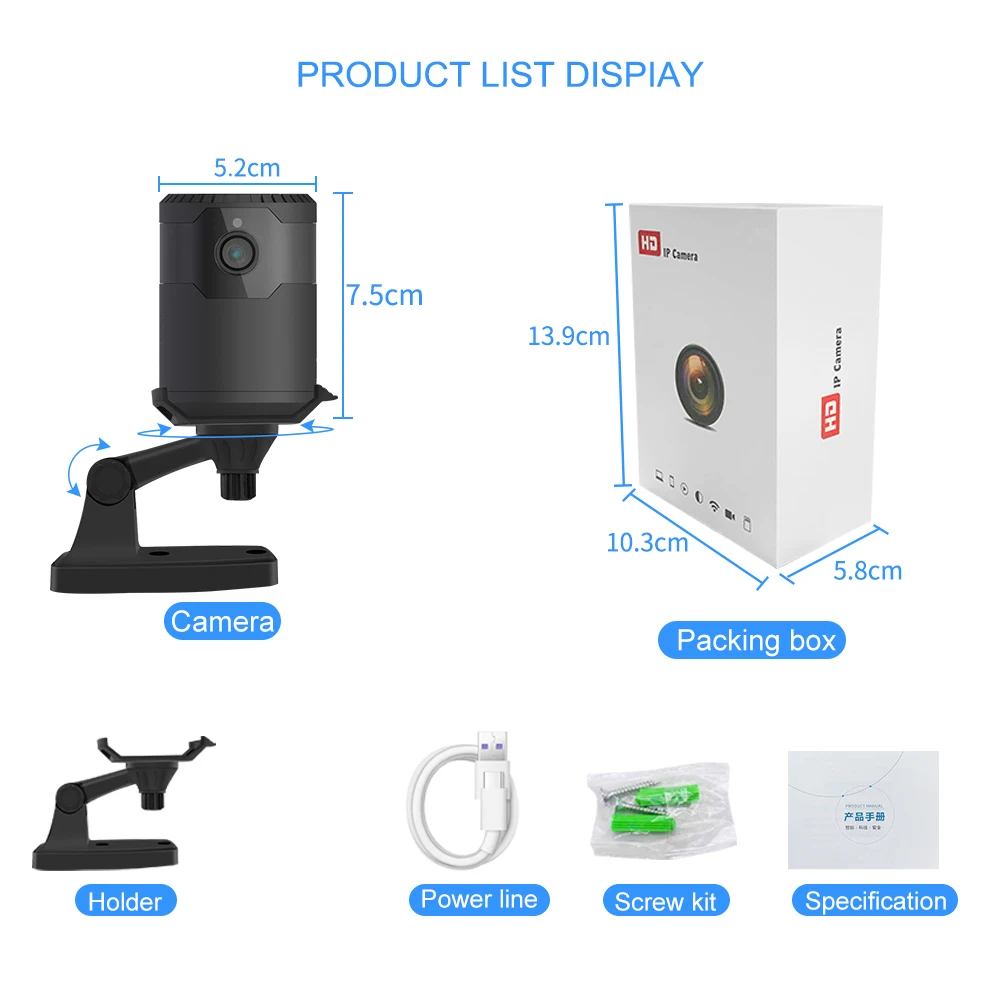 

1080P Wifi IP Mini Camera Wireless Indoor Videcam Humanoid Detection IR Night Vision Video Surveillance Smart Home Baby Monitor