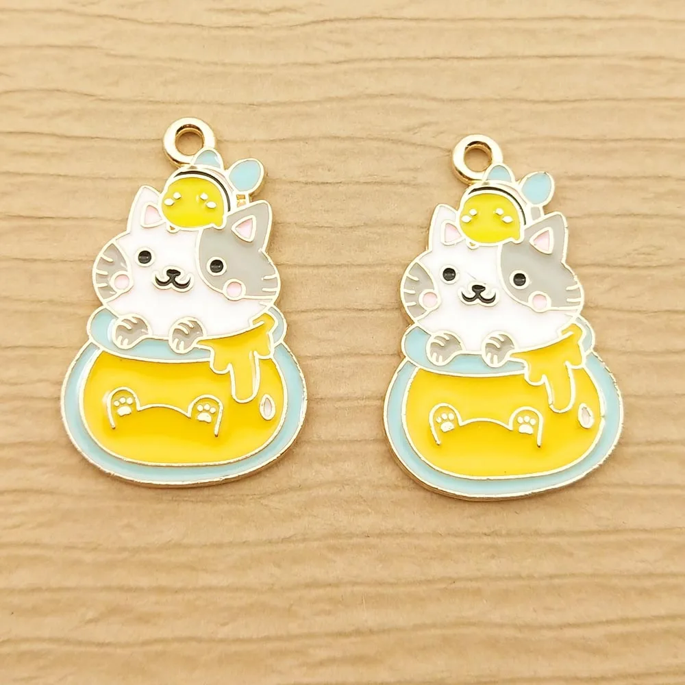 

10 шт., эмалированная бутылочка для ювелирных изделий, 19 х29 мм