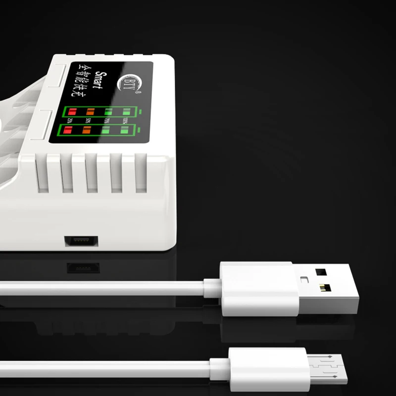 Умное быстрое зарядное устройство с 4 слотами интеллектуальное для батарей AA AAA