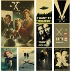 Популярная научная фантастика ТВ-драма, ретро постер из крафт-бумаги серии X-файлы, рекламные наклейки для бара, Украшение стен дома
