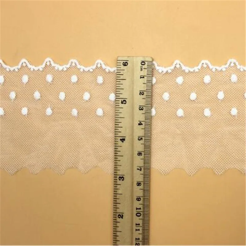 20 ярдов аксессуары для одежды Маленькая кружевная сетка в горошек вышивки сделай