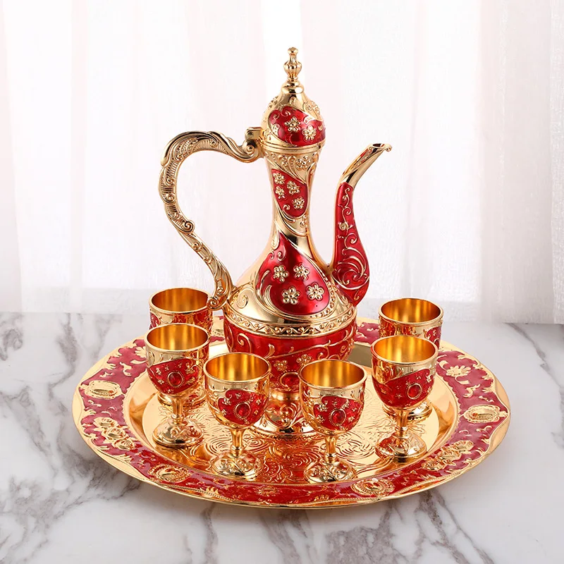 

European trumpet wine tray pattern wine dispenser household wedding festive supplies wine utensils