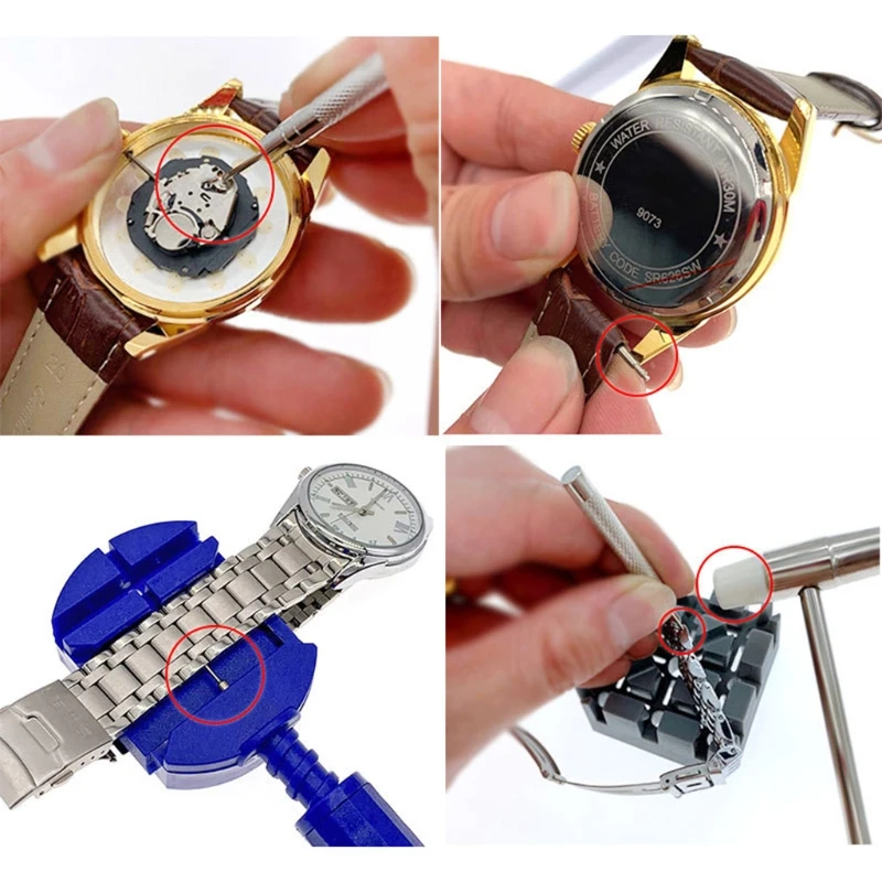 

288pcs Watch Repair Tool Kit Band Strap Link Remover Case Opener Screwdriver Y4QC
