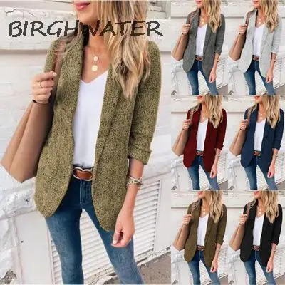 

Woman's Blazers Elegant Autumn Turn Down Collar Slim Plaid Jackets Vintage Half Sleeve Office Lady Woman Suits Slim Casual Coat