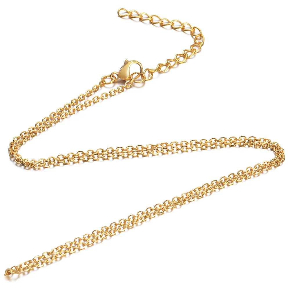 

5pcs/lot 40/45/50/76mm Gold Color Titanium Steel 1.6mm Thickness O Chain for Necklace DIY Jewelry Accessories Wholesale