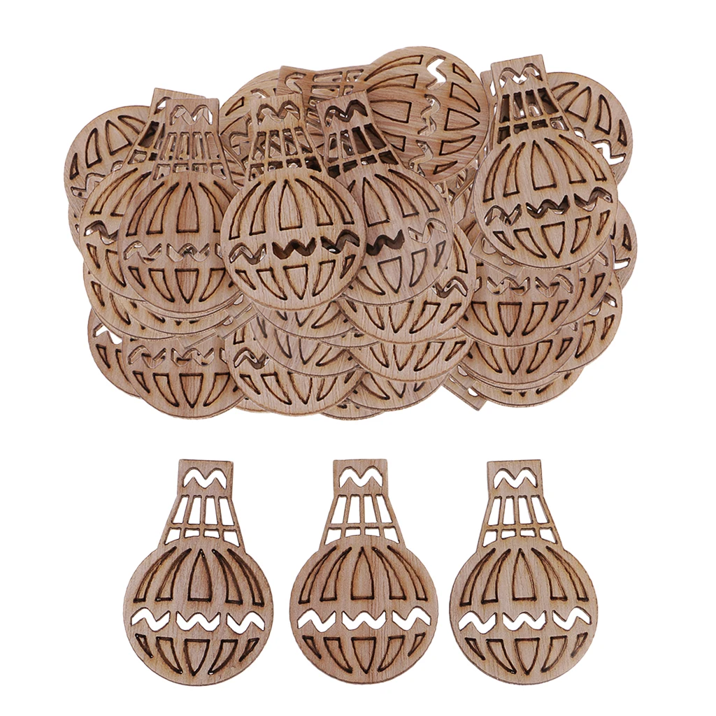 100 штук деревянные вырезы воздушные шары формы деревянное украшение ремесла | Дом