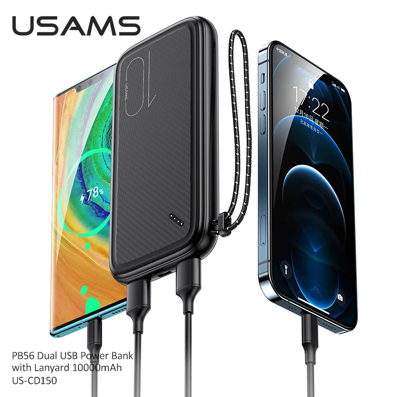 Внешний аккумулятор USAMS 10 Вт 10000 мАч 2 порта USB Type-C | Мобильные телефоны и
