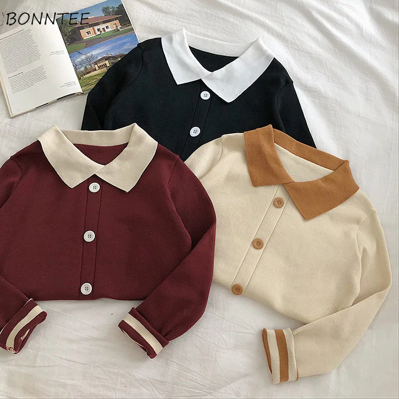 

Свитер женский с отложным воротником, Универсальный мягкий школьный топ в стиле пэчворк, в Корейском стиле Харадзюку, для отдыха, в винтажно...