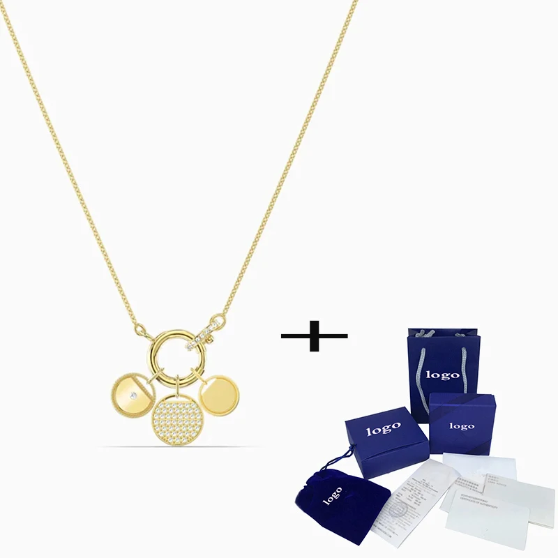 

Ожерелье с имбирным шармом SWA, новый модный дизайн 2020 года, простой и очаровательный узор с монетами-лучший подарок на день рождения для деву...