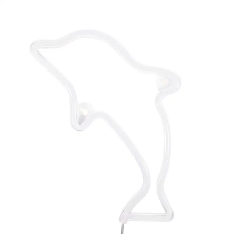 Неоновые Настенные светильник Дельфин неоновый светодиодный Батарея или USB