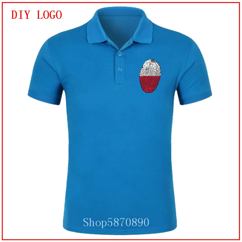 Мужская футболка-поло с принтом флага Польши и отпечатков пальцев Красная