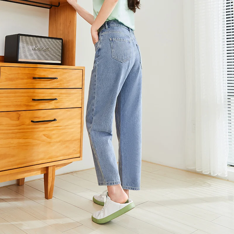 

SEMIR Jeans Women Loose Trend Net Color Small Cone 2021 Summer New Style Ninth Point Cotton Thin Daddy Pants Female