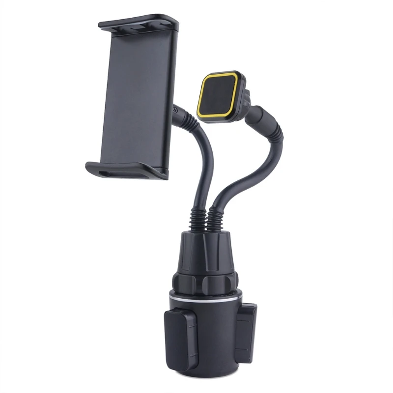 

P8DC Multi-purpose Car Water Cup Holder Dual Head Magnetic/Clip Holder Tablet Phone