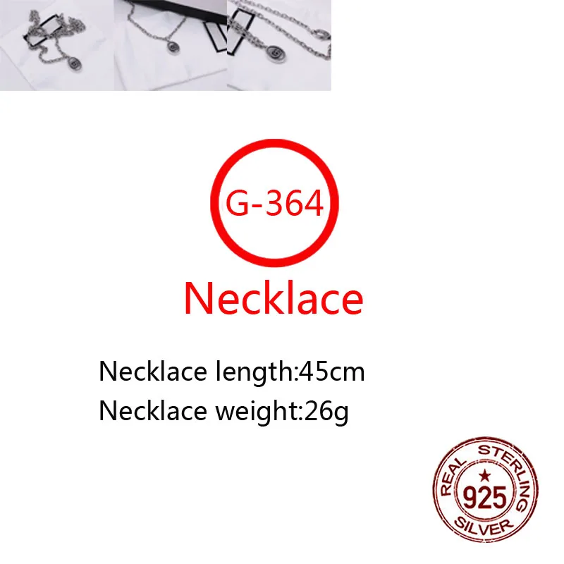 

G364 S925 Sterling Silver Necklace New Brand Couple Square Bird Letter Personality Fashion Style Simple Style Gift Hot Sale