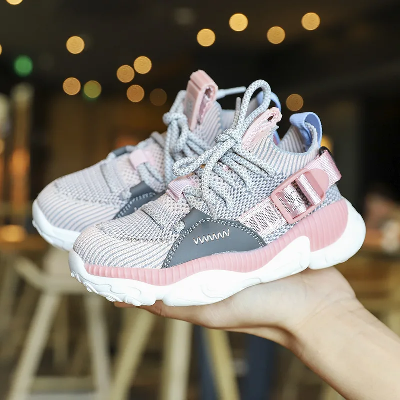 2020 Girls Boys Lace-Up Mesh Sneakers Baby/Toddler/Little/Big Kid Lightweight Casual Trainers Children Fashion School Shoes | Детская