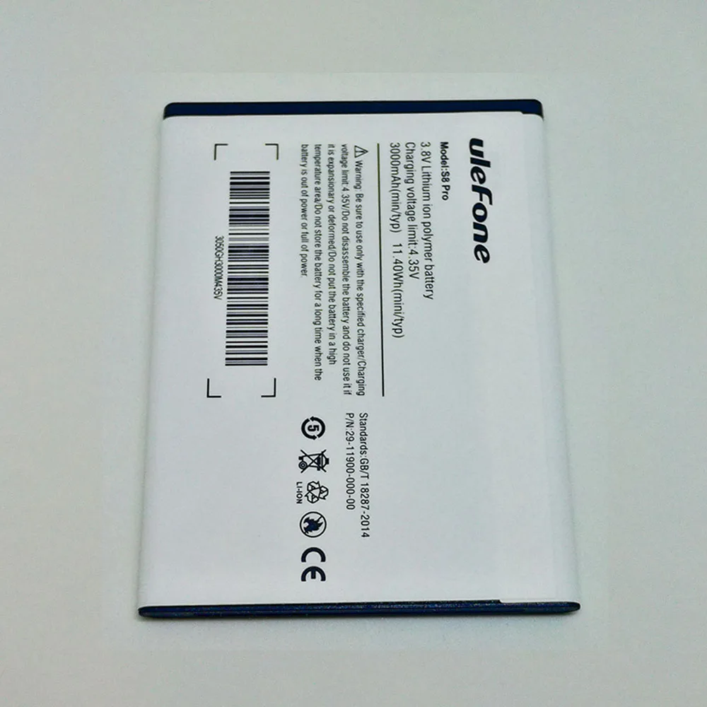 Сменный литий ионный аккумулятор 3 8 в 3000 мАч Ulefone S8 S8pro для S8/S8 pro MTK6737