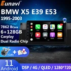 Eunavi 4G 1280*720 Android 11 автомобильный Радио мультимедийный видео плеер для BMW X5 E53 E39 1995 - 2003 головное устройство 9 дюймов QLED навигация GPS, DVD