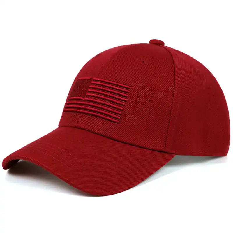 Высококачественная хлопковая бейсбольная кепка с вышитым флагом Snapback мужские и женские модные шапки, спортивные шапки Bone Garros - Цвет: wine red