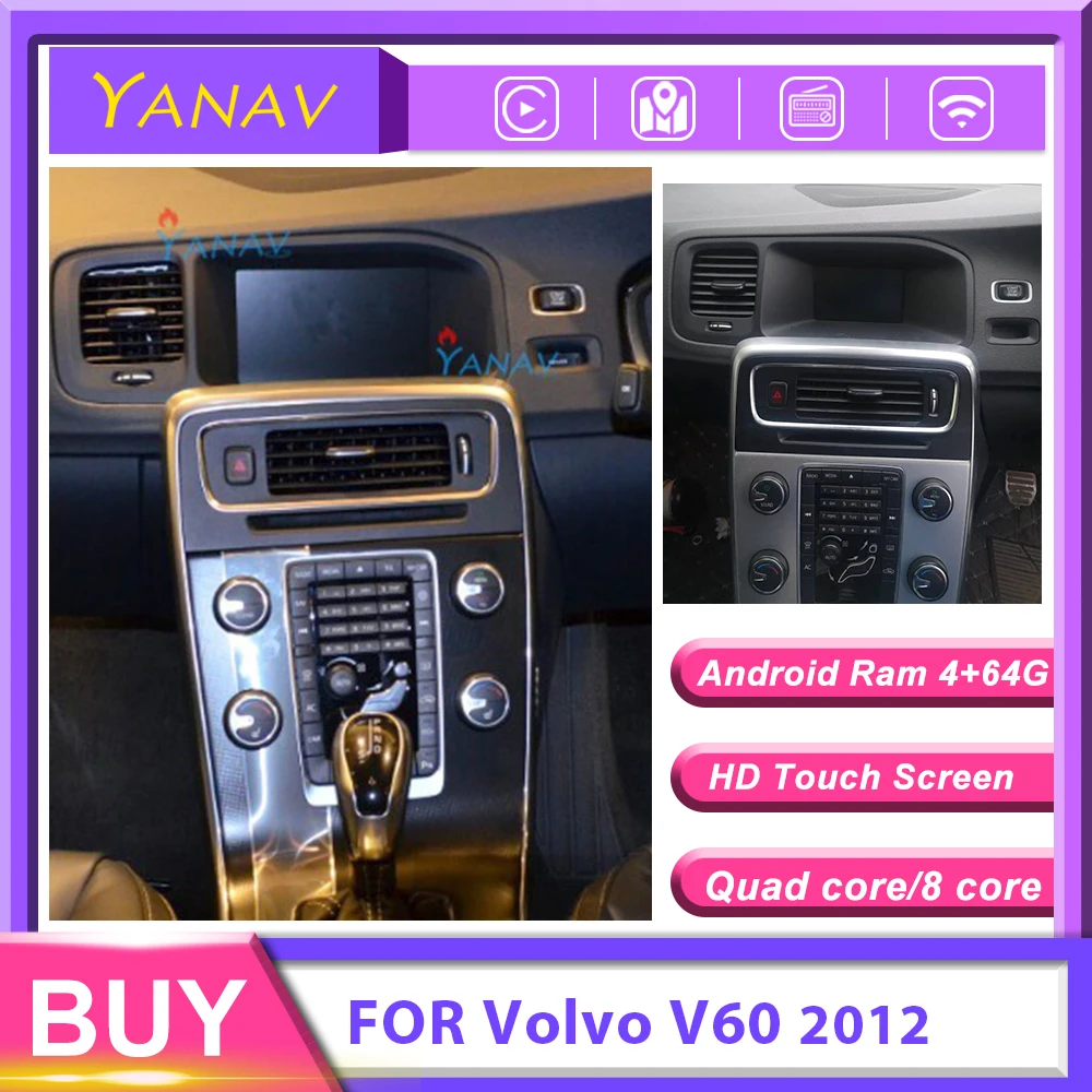 

Android car audio GPS navigation player for-Volvo V60 2012 right hand car stereo multimedia video HD touch screen DVD player