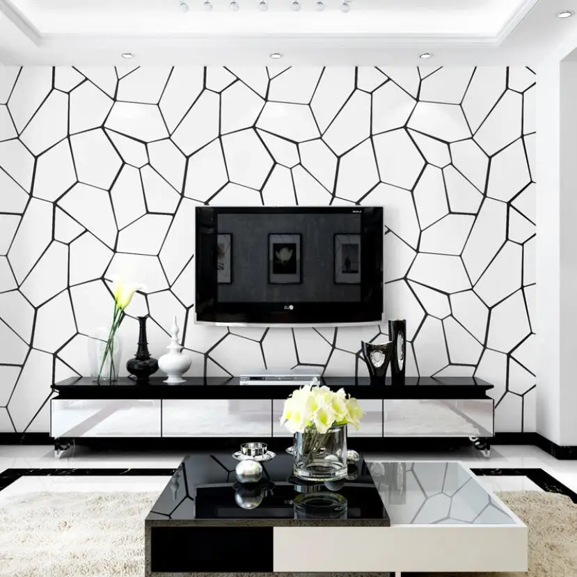 Современные модные обои с черными и белыми камнями 3d наклейки для гостиной фон