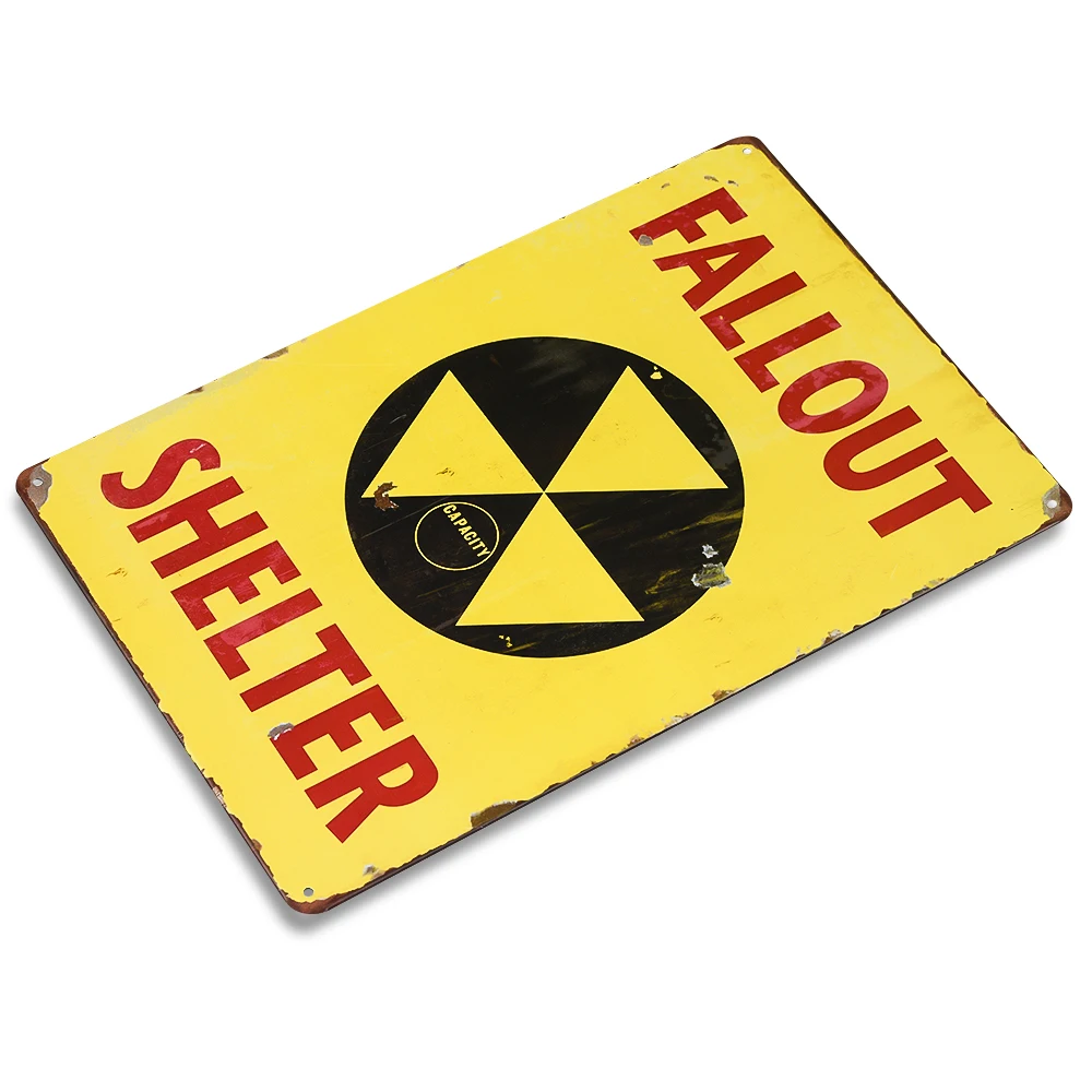 Fallout shelter предупредительный плакат, инструмент, правила, металлическая жестяная вывеска, плакат, бар, паб, клуб, кафе, человек, пещера, домашний декор стен