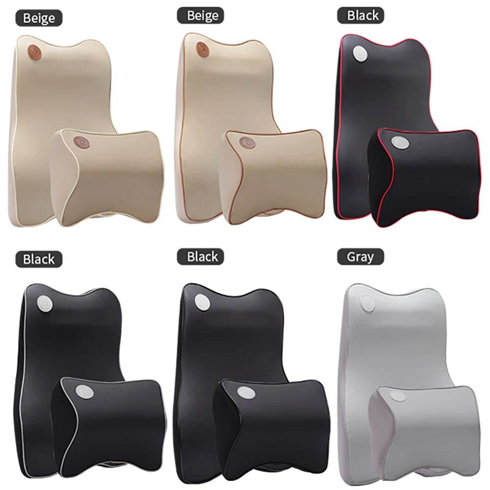 Автомобильная подушка для шеи 1 комплект подголовник спины кожаный чехол