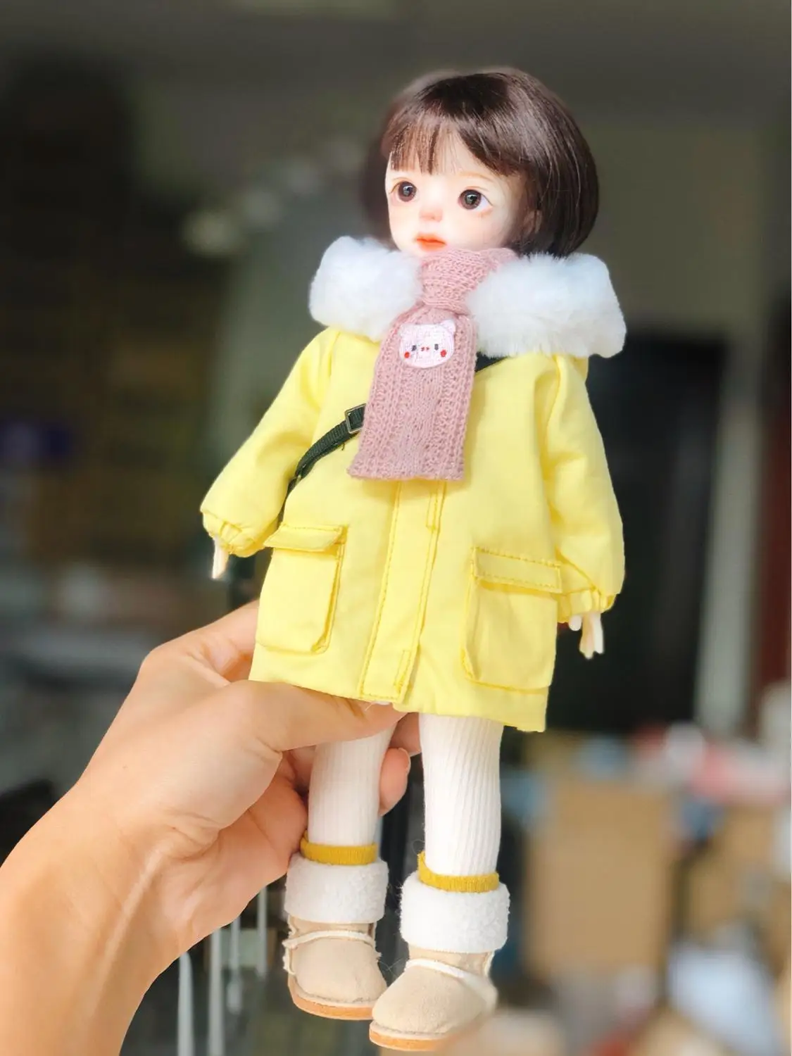 

BJD doll 4\6\8 minutes baby clothes accessories prop cartoon wool colorful scarf daily