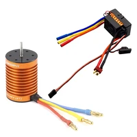 ocday 9t 4370kv 4 poles sensorless brushless motor with 60a electronic speed controller combo set for 110 rc car and truck