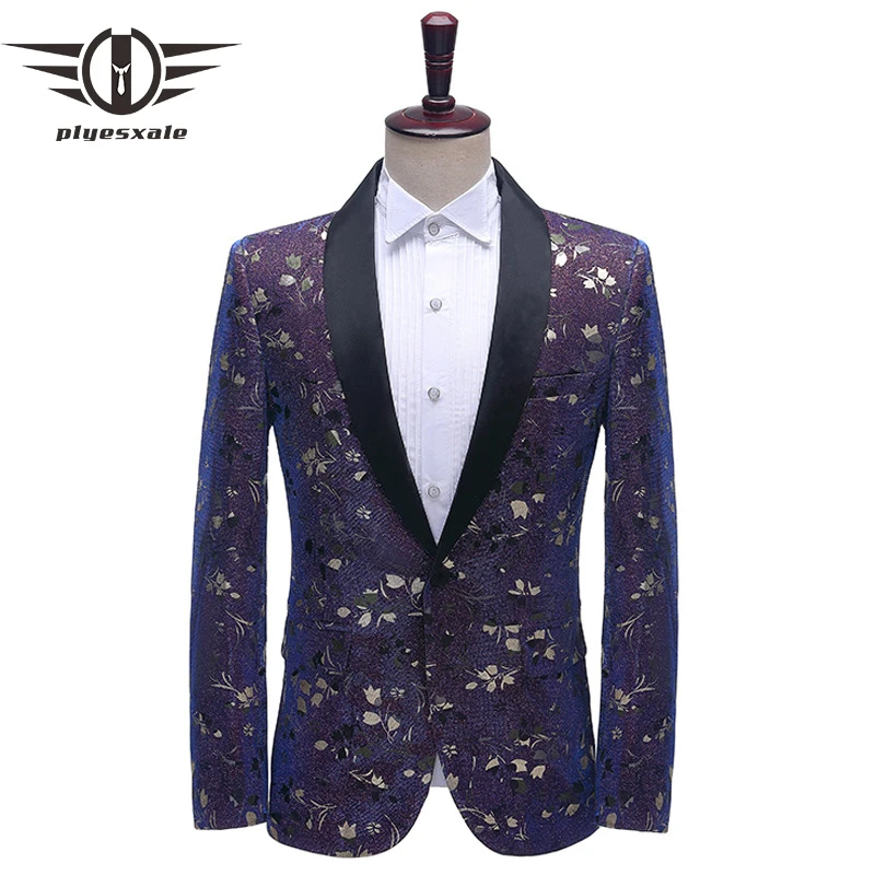 

Party Blazer For Men Brown Gray Purple Blue Sequin Glitter Blazers Suit Jacket Wedding Prom Singers Slim Fit Stage Costume Q590