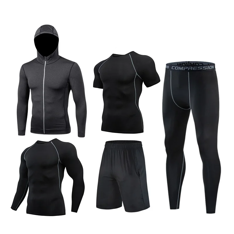 1601-long-Black Мужской мотоциклетный спортивный костюм для спортзала фитнес компрессионная одежда для бега спортивная одежда упражнения тренировка колготки - Цвет: 1601-long-Black