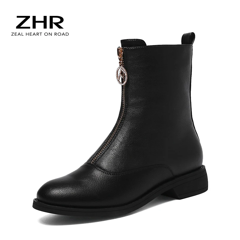 

2021 Casual Women Shoes Winter Ankle Boots Warm Plush Fashion Zip Soft Wild Warm Fur Short Ladies Tube boots White Black