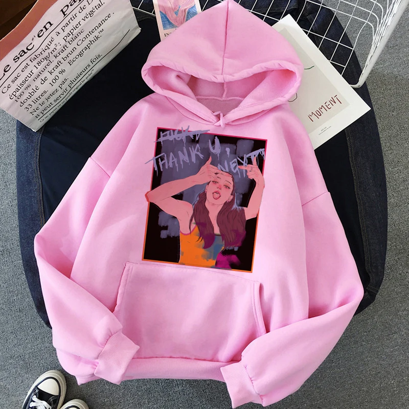 Ariana Grande Thank You Next Harajuku графическая Толстовка для женщин 90s Ullzang 7 колец забавная толстовка не звать меня Толстовка Ангел женский