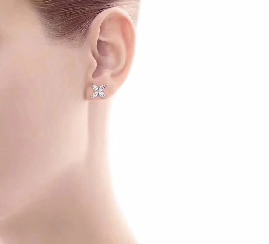 

TE028 925 Sterling Silver Romantic Engagement earrings Women for Wedding Jewelry