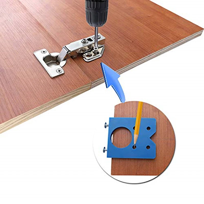 Wood Jig 35mm Hinge Hole Saw For Furniture Door Cabinet Installation Pocket Tool Carpentry Blue | Инструменты