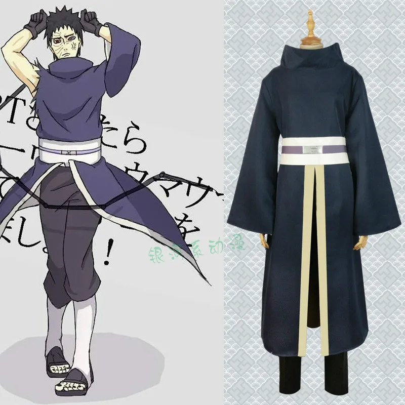 Япония Аниме костюи для косплея Наруто Uchiha Obito Косплей костюмы с длинным рукавом