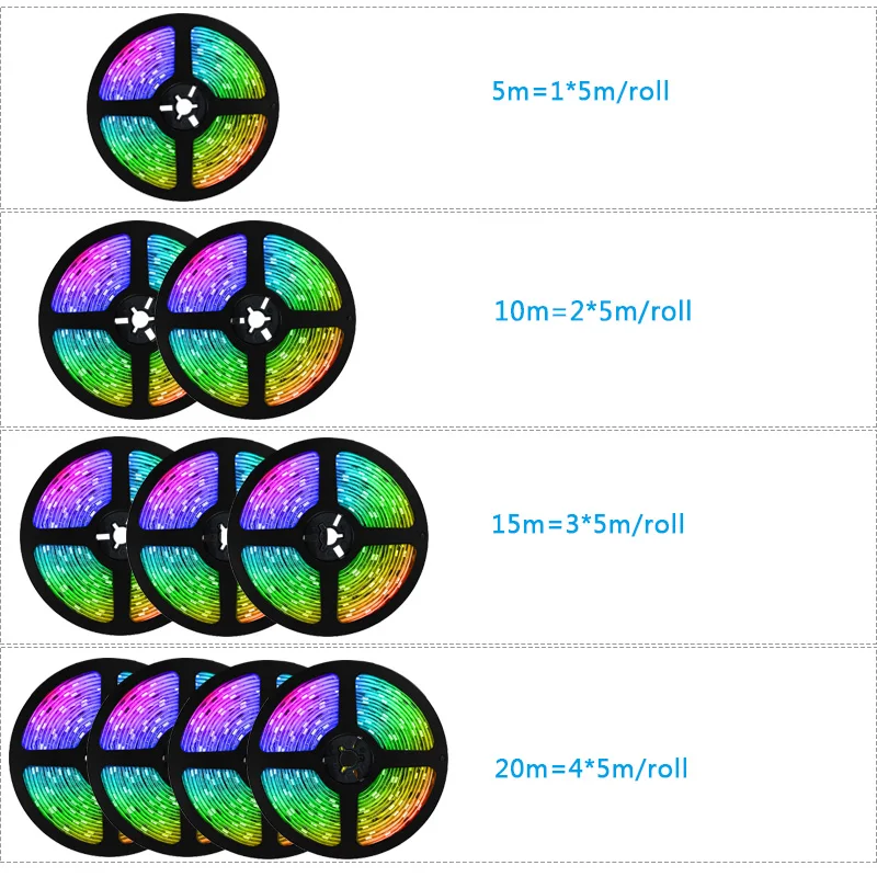 Светодиодная ленсветильник rgb 2835 10/15/20 м с поддержкой Bluetooth | Лампы и освещение