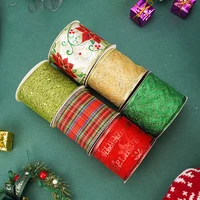 36 yardsset 63mm grilled iron wire edge ribbon for christmas decorations diy sewing fabric gift wrapping imitation hemp ribbon