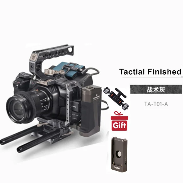 Tactical Finished Tilta TA-T01-A-G чехол для камеры с верхней ручкой и боковой ручкой F970 Батарейная пластина с частичным солнцезащитным козырьком для BMPCC 4 K/6 K аксессуары для камеры - Цвет: Tactical Finished