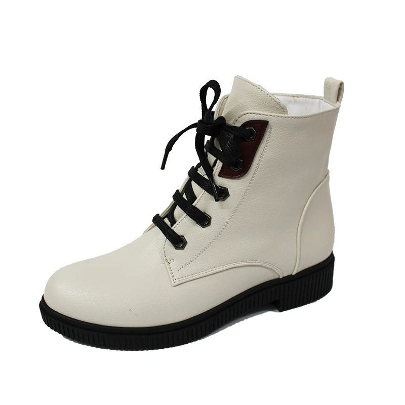  Модные женские Ботинки Martin на шнуровке; Удобная водонепроницаемая обувь на молнии; Женские тонкие хлопковые ботинки; Сезон осень-зима 