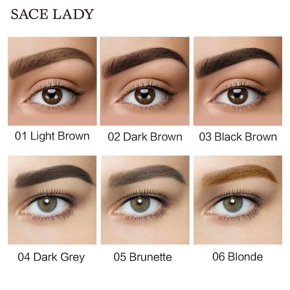 6 цветов гель для бровей водостойкий оттенок набор кистей макияжа коричневый